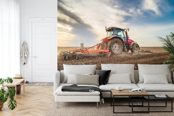 Fototapeta Traktor Pracujący Na Polu