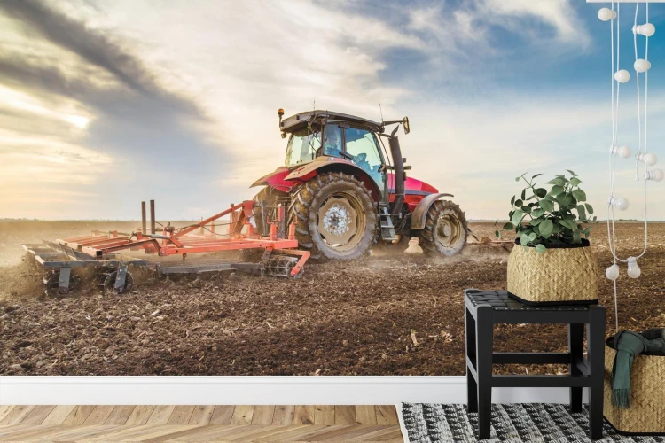 Fototapeta Traktor Pracujący Na Polu