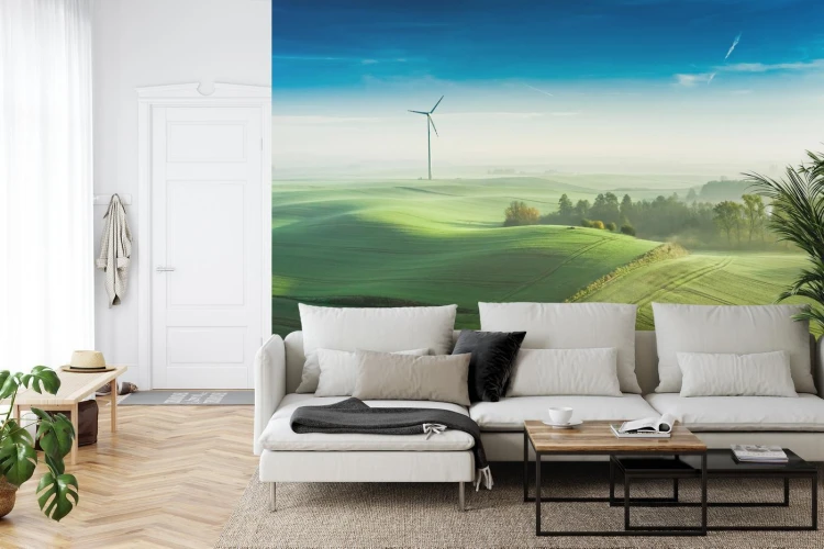 Fototapeta Widok Z Lotu Ptaka Na Zielone Pola 3D