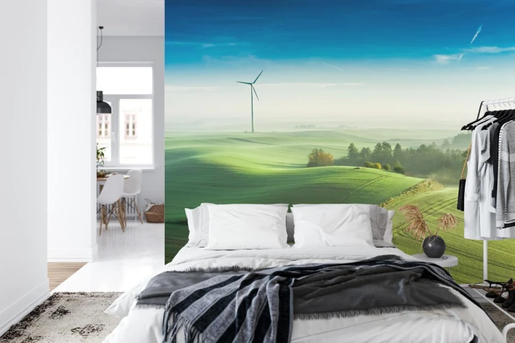 Fototapeta Widok Z Lotu Ptaka Na Zielone Pola 3D