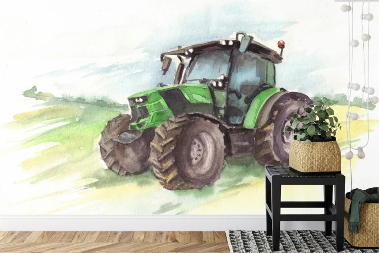 Fototapeta Traktor Malowany Akwarelą