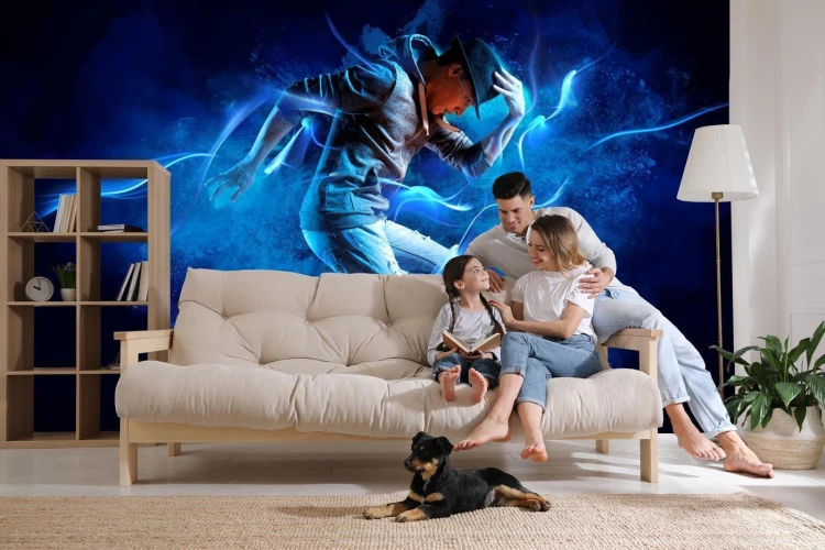 Fototapeta Tancerz Podczas Występu Z Efektami Specjalnymi