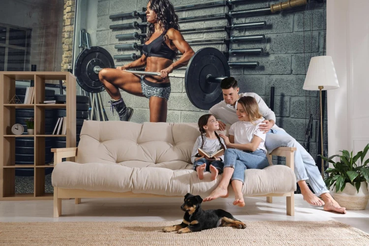 Fototapeta Wysportowana Kobieta Podnosząca Sztangę