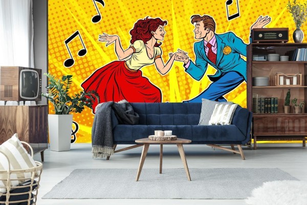 Fototapeta Taneczna Para W Stylu Pop-Art