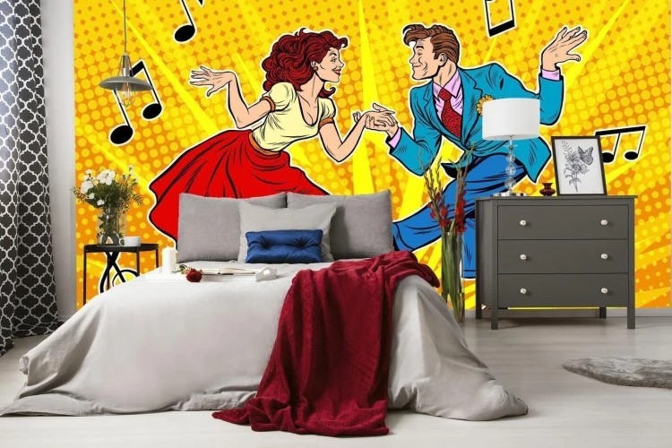 Fototapeta Taneczna Para W Stylu Pop-Art