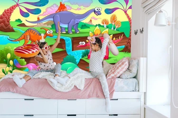 Fototapeta Kolorowe Bajkowe Dinozaury