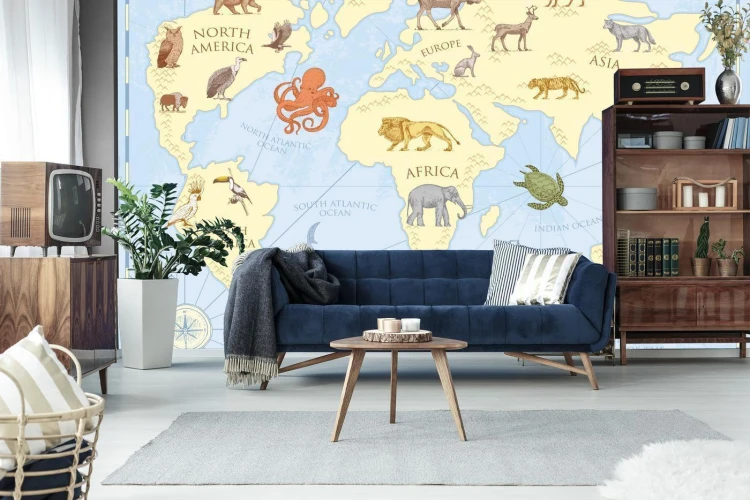 Fototapeta Dziecięca Mapa Vintage