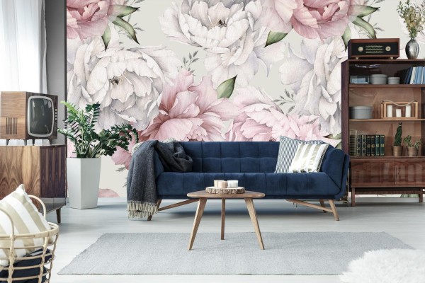 Fototapeta Kwiaty Peonie W Pastelowych Barwach