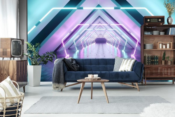 Fototapeta 3D Tunel - Neony