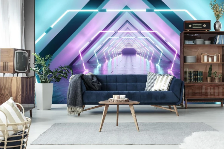 Fototapeta 3D Tunel - Neony
