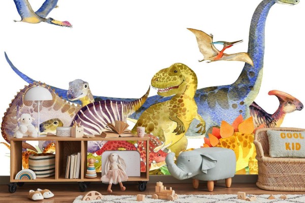 Fototapeta Dinozaury Malowane Akwarelą