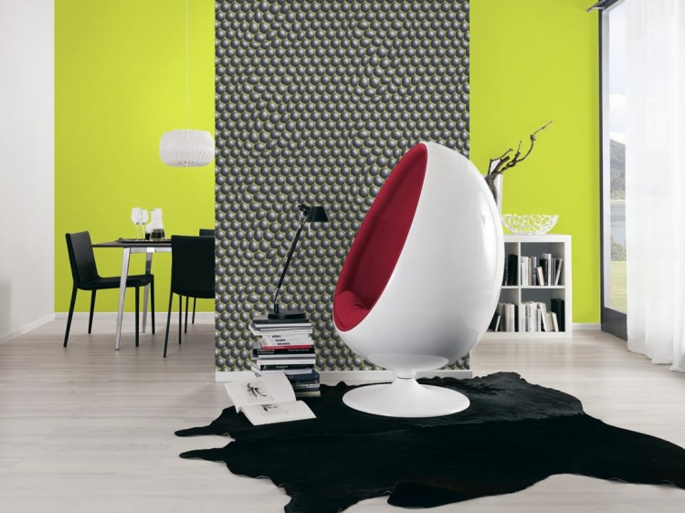 Wizualizacja tapety 32720-1 szare kule efekt 3D