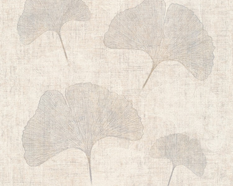 TAPETA AS CREATION BORNEO NOWOCZESNA NA FLIZELINIE SREBRNE LIŚCIE 322653.jpg